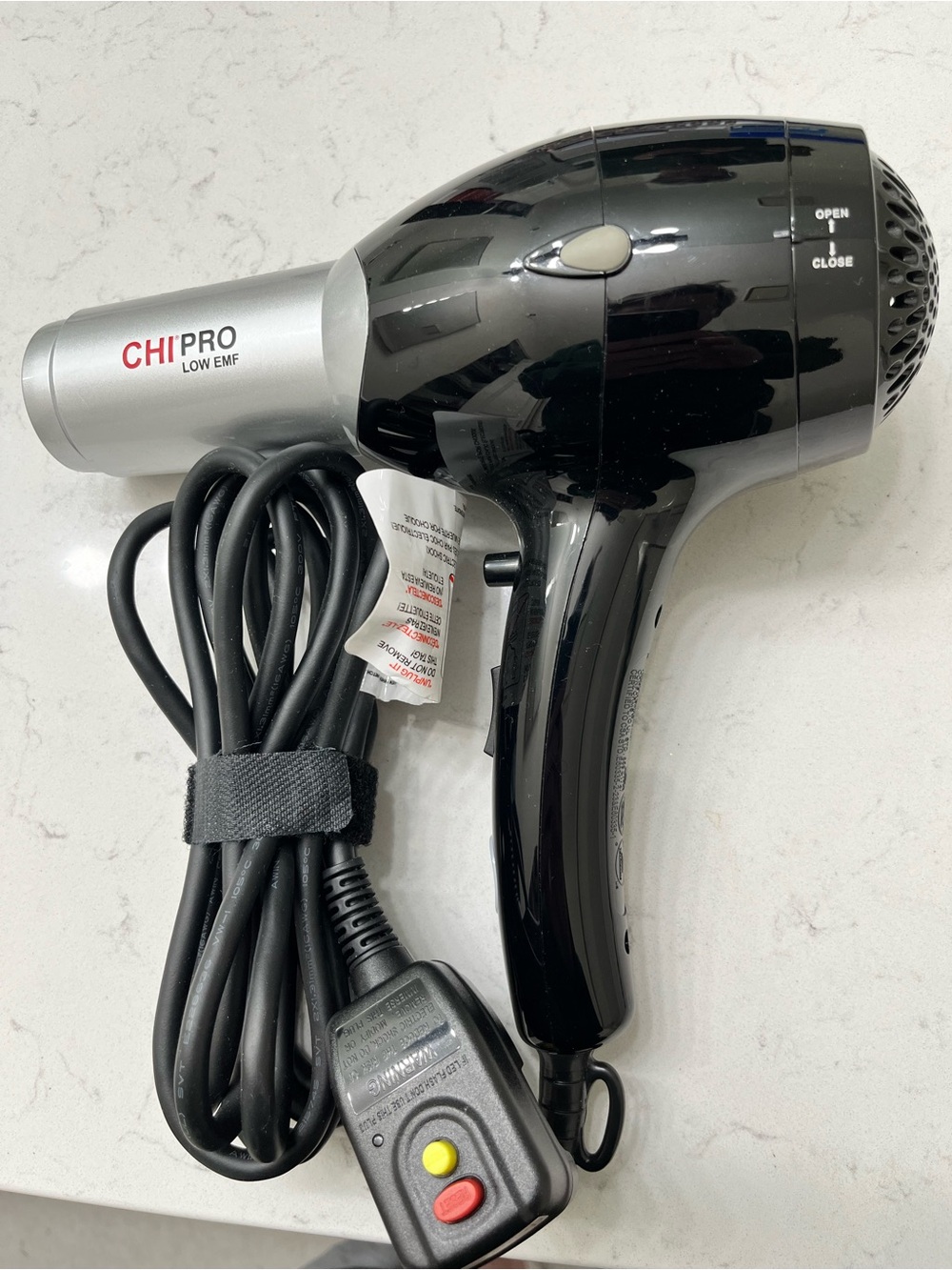 CHI PRO Low EMF Compact Hair Dryer - Black & Silver